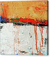 Abstract Painted Orange And White  Art Acrylic Print