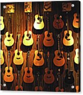 Acoustic Guitars On A Wall Acrylic Print