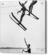 Acrobatic Nautical Ski. 1950s Acrylic Print