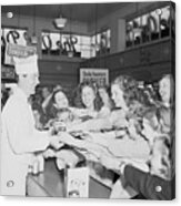 Actor Dana Andrews Serving Sodas To Fans Acrylic Print