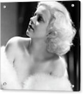 Actress Jean Harlow Wearing Fur Acrylic Print