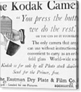 Advertisement For First Kodak Camera Acrylic Print
