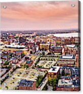 Aerial Panorama Of Downtown Portland, Maine Acrylic Print