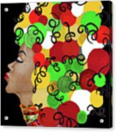 African Goddess With Colorful Hair Acrylic Print