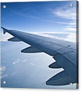 Airplane Wing In Flight Acrylic Print