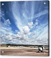 Airport Cloudscape And Light Planes Acrylic Print