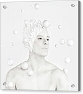All White Image Of A Man In The Center Acrylic Print