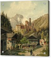Alpine Landscape With A Castle. Artist Acrylic Print