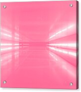 An Abstract Corridor In Pink Tones Acrylic Print