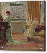 An Interior With Two Ladies, 1880 Acrylic Print