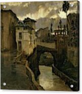 Antonio Munoz Degrain / 'rainstorm In Granada -memories Of Granada-', 1881, Spanish School. Acrylic Print