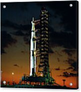 Apollo 4 Saturn V Rocket On Launchpad - 1967 Acrylic Print