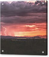 Arizona Sunset Lightning Acrylic Print