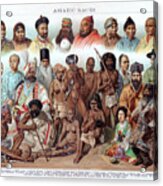 Asiatic Races, 1800-1900.artist G Mutzel Acrylic Print