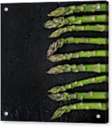 Asparagus On Rustic Black Background Acrylic Print