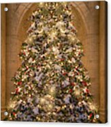 Astor Hall Nypl Christmas Tree Acrylic Print