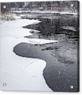 At The Yahara River Bend - Snowy Scene South Of Stoughton Wi Acrylic Print