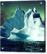 Aurora Over Icebergs Acrylic Print