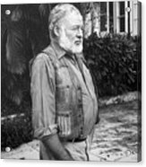Author Ernest Hemingway In Yard Acrylic Print