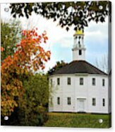 Autumn Day At Richmond Vermont Round Church Acrylic Print