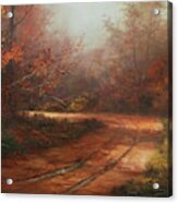 Walking An Autumn Road Acrylic Print