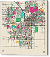 Bakersfield, California City Map Acrylic Print