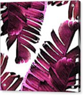 Banana Leaf - Tropical Leaf Print - Botanical Art - Modern Abstract - Violet, Purple, Magenta, Lilac Acrylic Print