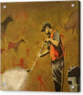 Banksy's Cave Painting Cleaner Acrylic Print