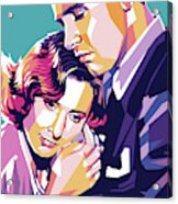 Barbara Stanwyck And William Holden, ''golden Boy'', With Synopsis Acrylic Print