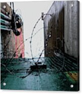 Barbed Wire City Scene Acrylic Print