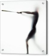 Baseball Player Swinging Bat Defocussed Acrylic Print
