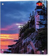 Bass Harbor Head Lighthouse At Twilight Acrylic Print