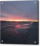 Beach Sunset In Purple Acrylic Print