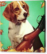 Beagle Dog And Gun Acrylic Print