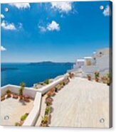 Beautiful Terrace In Santorini Acrylic Print