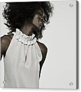 Beautiful Young Woman With An Afro Acrylic Print