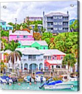 Bermuda Color Parade Flatts Village Acrylic Print
