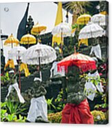 Besakih Temple Decorated With Umbrellas Acrylic Print