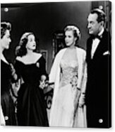 Bette Davis , George Sanders , Marilyn Monroe And Anne Baxter In All About Eve -1950-. Acrylic Print