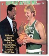 Bill Russell And Boston Celtics Larry Bird Sports Illustrated Cover Acrylic Print