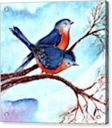 Birds Of Blue Acrylic Print