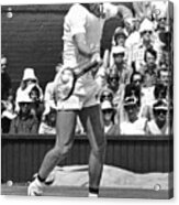 Bjorn Borg Hitting Forehand At Wimbledon by Bettmann