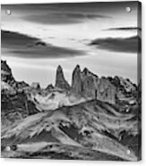 Black And White Torres Del Paine Acrylic Print