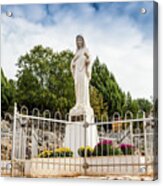Blessed Virgin Mary Statue On Apparition Hill Acrylic Print