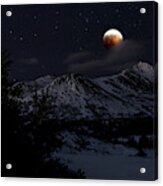 Blood Moon Over Chugach Mountains Acrylic Print