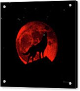 Blood Red Wolf Supermoon Eclipse 873l Acrylic Print