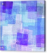 Blue And Purple Tissue Paper Collage Acrylic Print