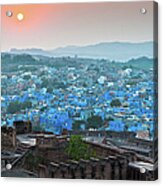 Blue City At Sunset Acrylic Print