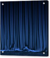 Blue Curtain In Theater Acrylic Print