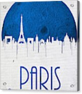 Blue Moon Drips Over Paris Acrylic Print